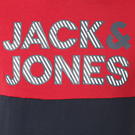 Jack And Jones - Tee Shirt Miller Bordeaux Bleu Marine