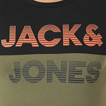 Jack And Jones - Tee Shirt Miller Noir Vert Kaki