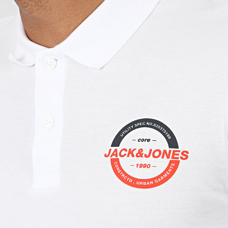 Jack And Jones - Polo Manches Courtes Strong Blanc