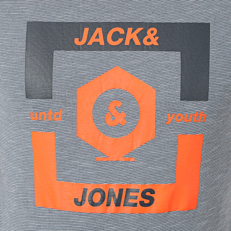 Jack And Jones - Tee Shirt A Rayures Strong Bleu Clair Orange
