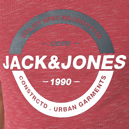 Jack And Jones - Tee Shirt A Rayures Strong Bordeaux Blanc
