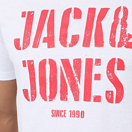 Jack And Jones - Tee Shirt Jay Blanc Rouge