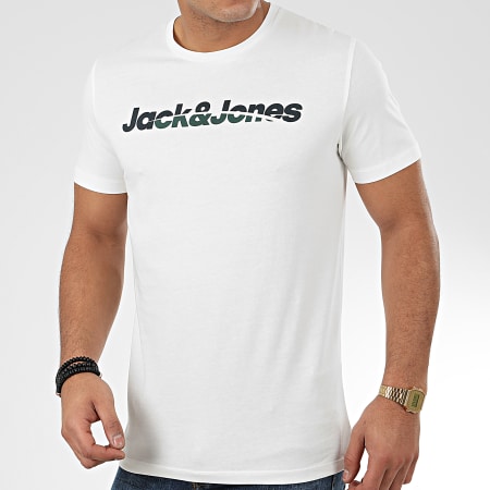 Jack And Jones - Tee Shirt Manthol Blanc Cassé