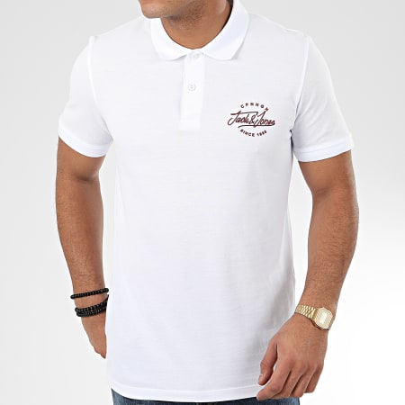 Jack And Jones - Polo Manches Courtes Pex Blanc