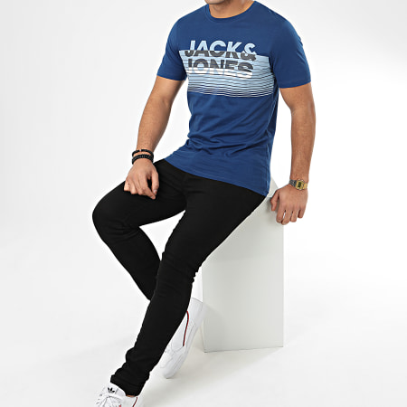 Jack And Jones - Tee Shirt Brix Bleu Azur