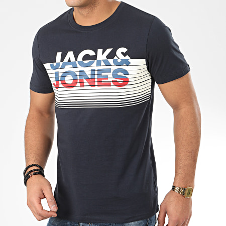 Jack And Jones - Tee Shirt Brix Bleu Marine