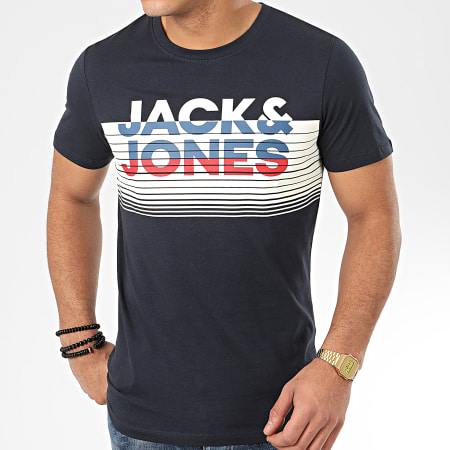 Jack And Jones - Tee Shirt Brix Bleu Marine