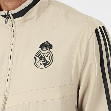 Adidas Sportswear - Veste Zippée A Bandes Real Madrid Presentation EI7473 Doré Noir