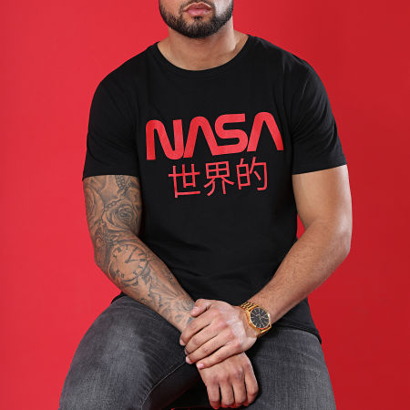 NASA - Maglietta con logo Giappone Nero Rosso