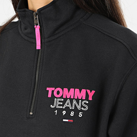 Tommy Jeans - Sweat Col Zippé Femme Logo Quartier 7662 Noir