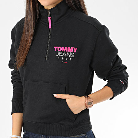Tommy Jeans - Sweat Col Zippé Femme Logo Quartier 7662 Noir