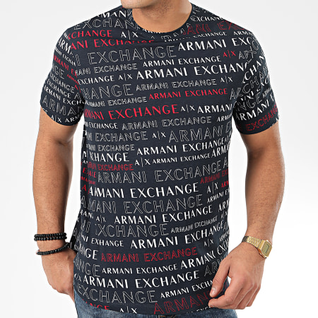 Armani Exchange - Tee Shirt 3HZTFC-ZJH4Z Bleu Marine Blanc Rouge