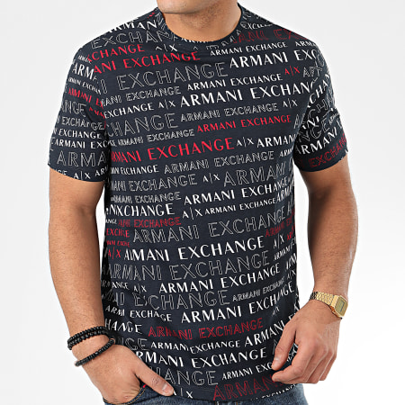 Armani Exchange - Tee Shirt 3HZTFC-ZJH4Z Bleu Marine Blanc Rouge