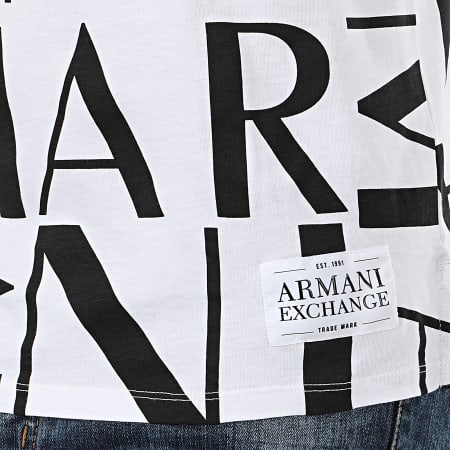 Armani Exchange - Polo Manches Courtes Col Zippé 3HZFFA-ZJH4Z Blanc Noir