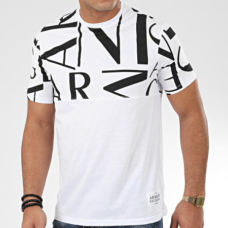 Armani Exchange - Tee Shirt 3HZTFB-ZJH4Z Blanc Noir