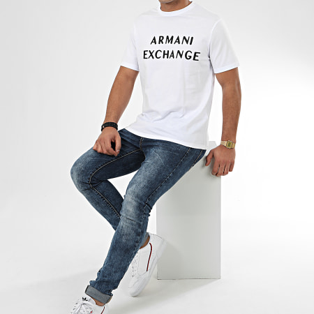 Armani Exchange - Tee Shirt 3HZTFA-ZJH4Z Blanc Noir