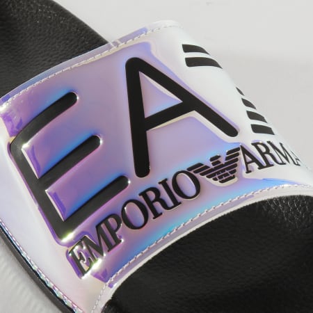 EA7 Emporio Armani - Claquettes Slipper Visibility XCP001-XCC22 Noir Iridescent