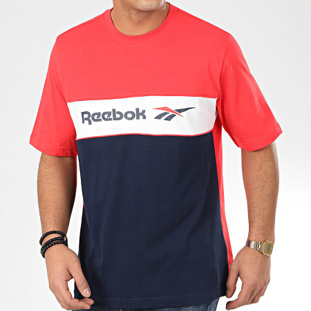 Reebok - Tee Shirt Tricolore Classic F Linear FJ3346 Rouge Bleu Marine