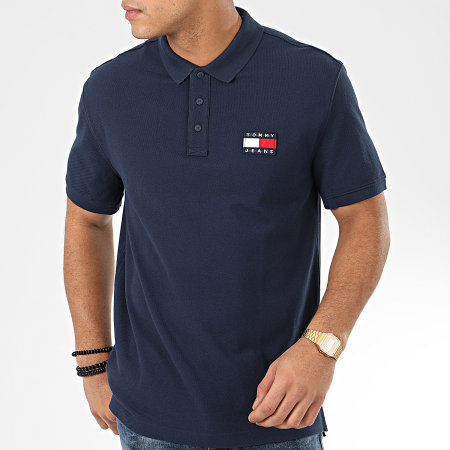 Tommy Jeans - Polo Manches Courtes Tommy Badge 7456 Bleu Marine