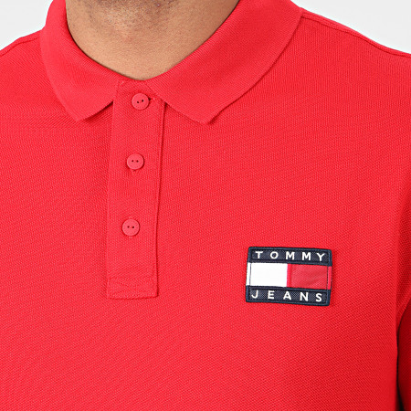 Tommy Jeans - Polo Manches Courtes Tommy Badge 7456 Rouge