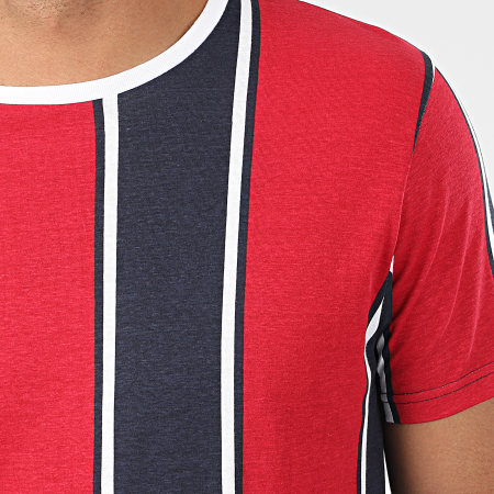 Brave Soul - Tee Shirt A Rayures Regent Rouge Bleu Marine Blanc