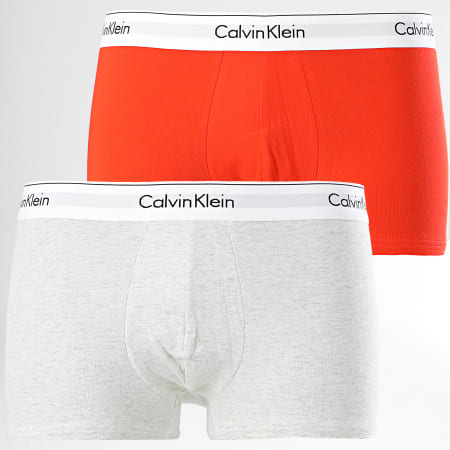 Calvin Klein - Lot De 2 Boxers NB1086A Gris Chiné Rouge