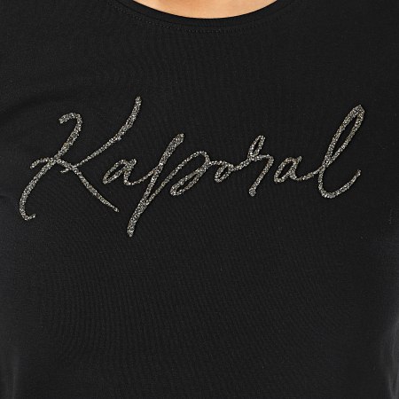 Kaporal - Tee Shirt Femme Avec Strass Raxie Noir