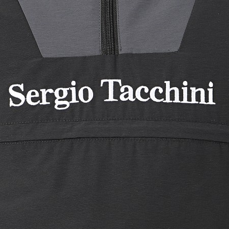 Sergio Tacchini - Veste Col Zippé Capuche Defoe 38366 Noir Gris Blanc