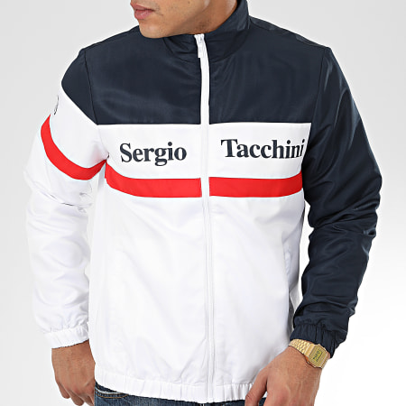 Sergio Tacchini - Veste Zippée Tricolore Foza 38720 Blanc Bleu Marine Rouge