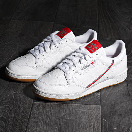 Adidas Originals - Baskets Continental 80 FV0356 Footwear White Grey Three Scarlet