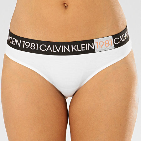 Calvin Klein - String Femme Thong 5448E Blanc