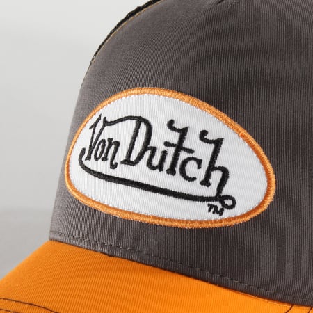 Von Dutch - Casquette Trucker Col Orange Gris Noir