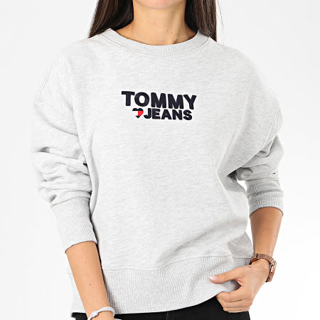 Tommy Jeans - Sweat Crewneck Femme Corp Heart 7804 Gris Chiné