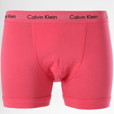 Calvin Klein - Lot de 3 Boxers Cotton Stretch 2662G Rose Bleu Vert