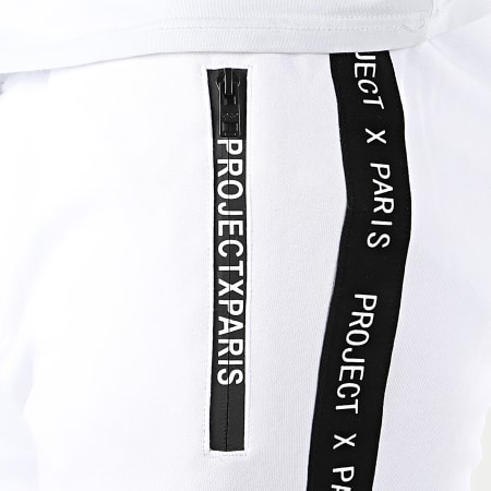 Project X Paris - Pantalon Jogging A Bandes 2040064 Blanc Noir