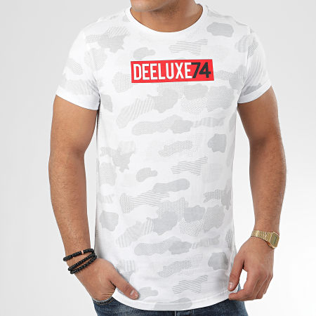 Deeluxe - Tee Shirt Oversize Camouflage Weak Blanc Gris