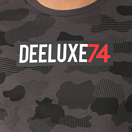 Deeluxe - Tee Shirt Oversize Camouflage Weak Gris Anthracite Noir