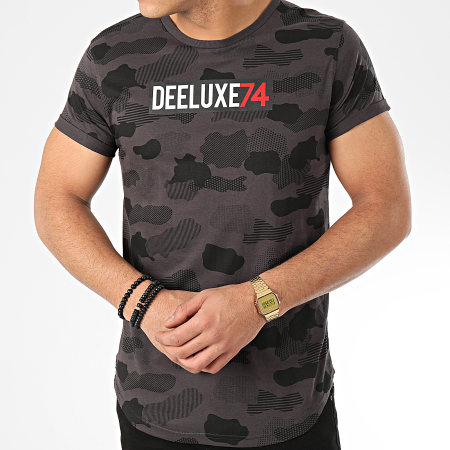 Deeluxe - Tee Shirt Oversize Camouflage Weak Gris Anthracite Noir