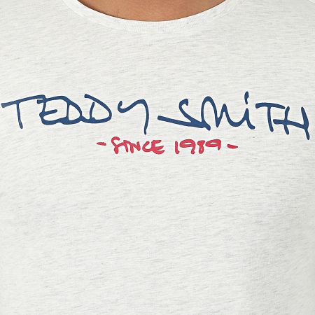 Teddy Smith - Tee Shirt Manches Longues Class Basic Gris Clair Chiné