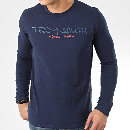 Teddy Smith - Tee Shirt Manches Longues Class Basic Bleu Marine