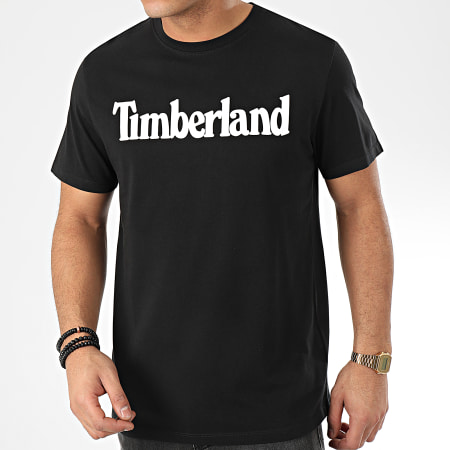 Timberland - Tee Shirt Brand Regular Lin 28DW Noir Blanc