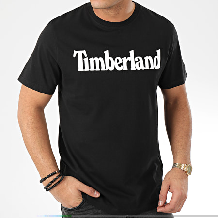 Timberland - Tee Shirt Brand Regular Lin 28DW Noir Blanc