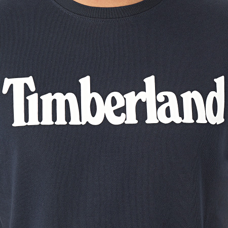 Timberland - Tee Shirt Brand Regular Lin 28DW Bleu Marine Blanc