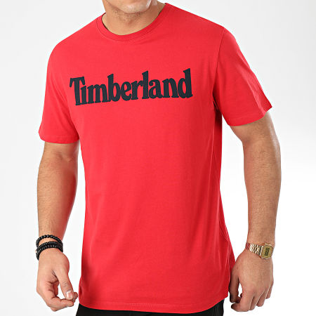 Timberland - Tee Shirt Brand Regular Lin 28DW Rouge Noir