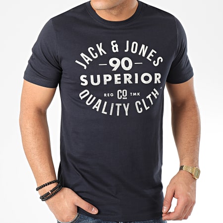 Jack And Jones - Tee Shirt Jeans Bleu Marine