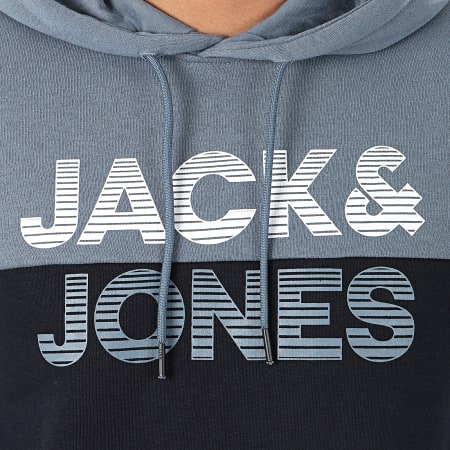 Jack And Jones - Sweat Capuche Millers Bleu Marine Bleu Clair