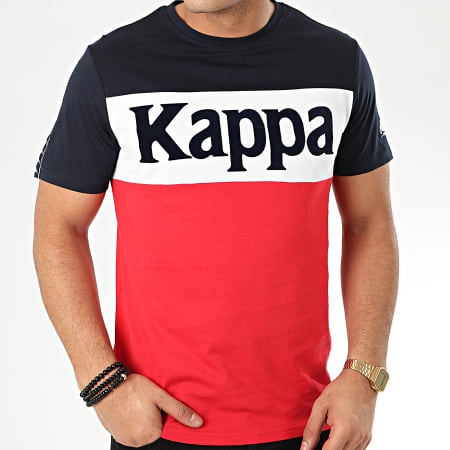 Kappa - Tee Shirt Irwing 3112DKW Rouge Blanc Bleu Marine