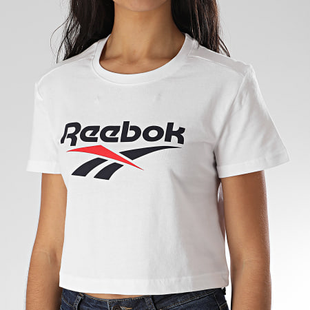 Reebok - Tee Shirt Femme Crop Classics Vector FK2759 Blanc