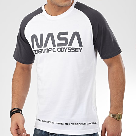 Alpha Industries - Tee Shirt NASA Odyssey 126534 Blanc Gris Anthracite
