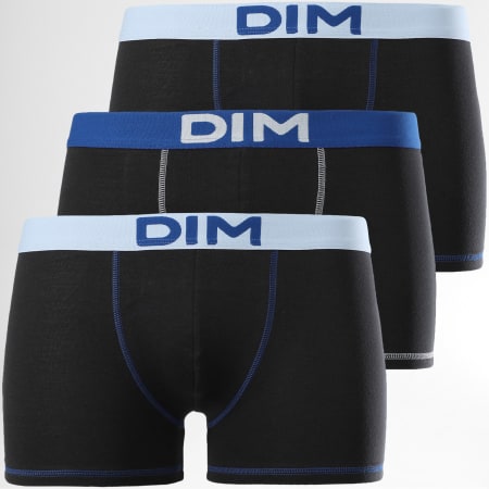Dim - Lot De 3 Boxers D005D Noir Bleu Roi Bleu Clair